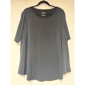 Chico's The Ultimate Tee Women Size 3 Black Excellent Scoop Neck Short Sleeve